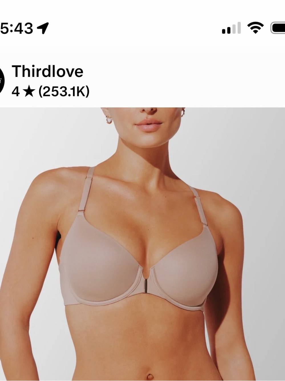 ThirdLove Front-Closure T-shirt Bra in Nude Taupe